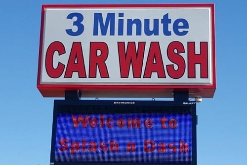 3 minute car wash sign
